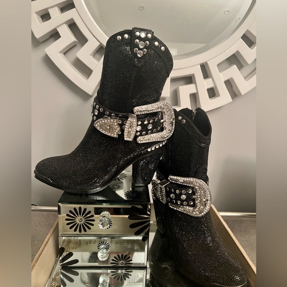 Crystal Sheriff cowboy boots - Dollskill
